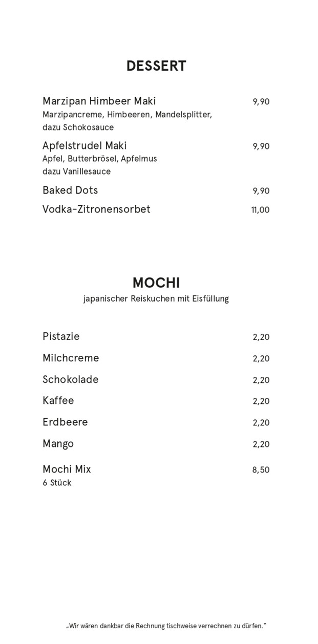 Dots im Brunnerhof – Drinks Menu