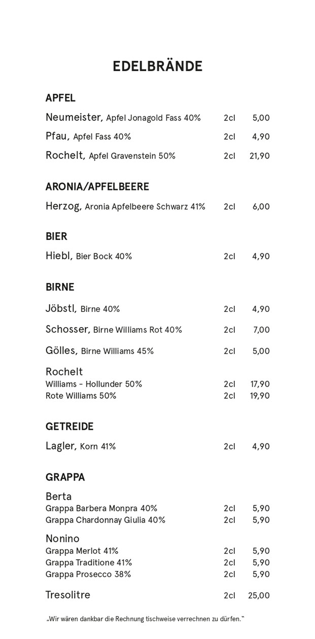 Dots im Brunnerhof – Drinks Menu