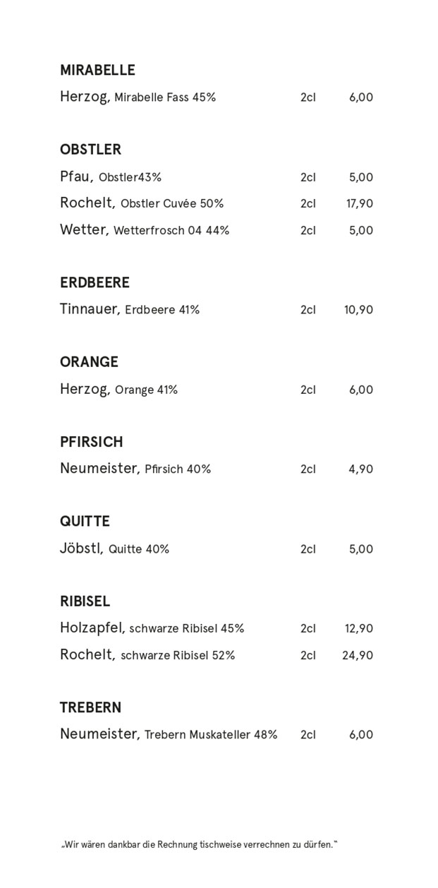 Dots im Brunnerhof – Drinks Menu